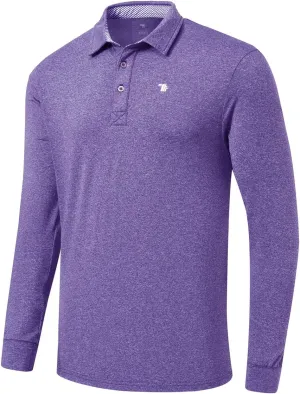 MoFiz Men's Long Sleeve Shirts Quarter Zip Pullover Men's Polo Shirts Quick Dry