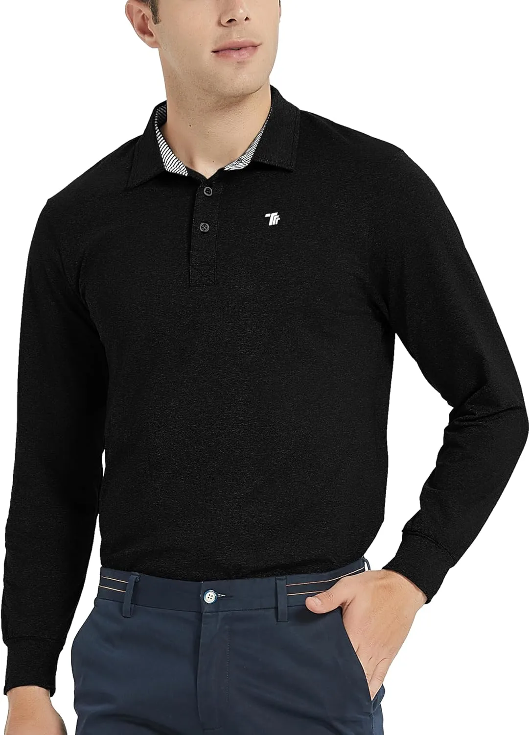 MoFiz Men's Long Sleeve Shirts Quarter Zip Pullover Men's Polo Shirts Quick Dry
