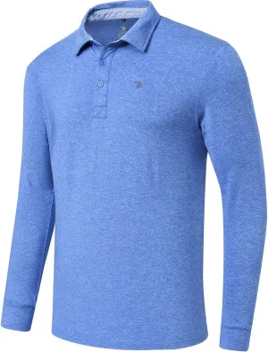MoFiz Men's Long Sleeve Shirts Quarter Zip Pullover Men's Polo Shirts Quick Dry