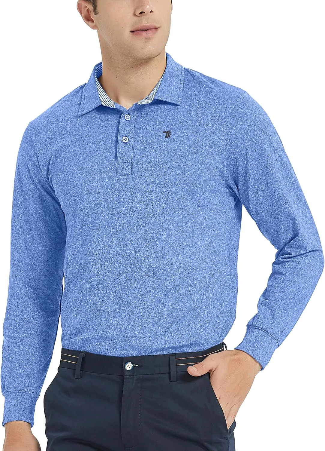 MoFiz Men's Long Sleeve Shirts Quarter Zip Pullover Men's Polo Shirts Quick Dry