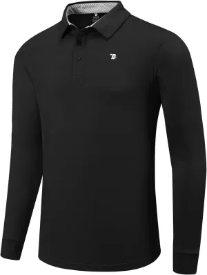 MoFiz Men's Long Sleeve Shirts Quarter Zip Pullover Men's Polo Shirts Quick Dry