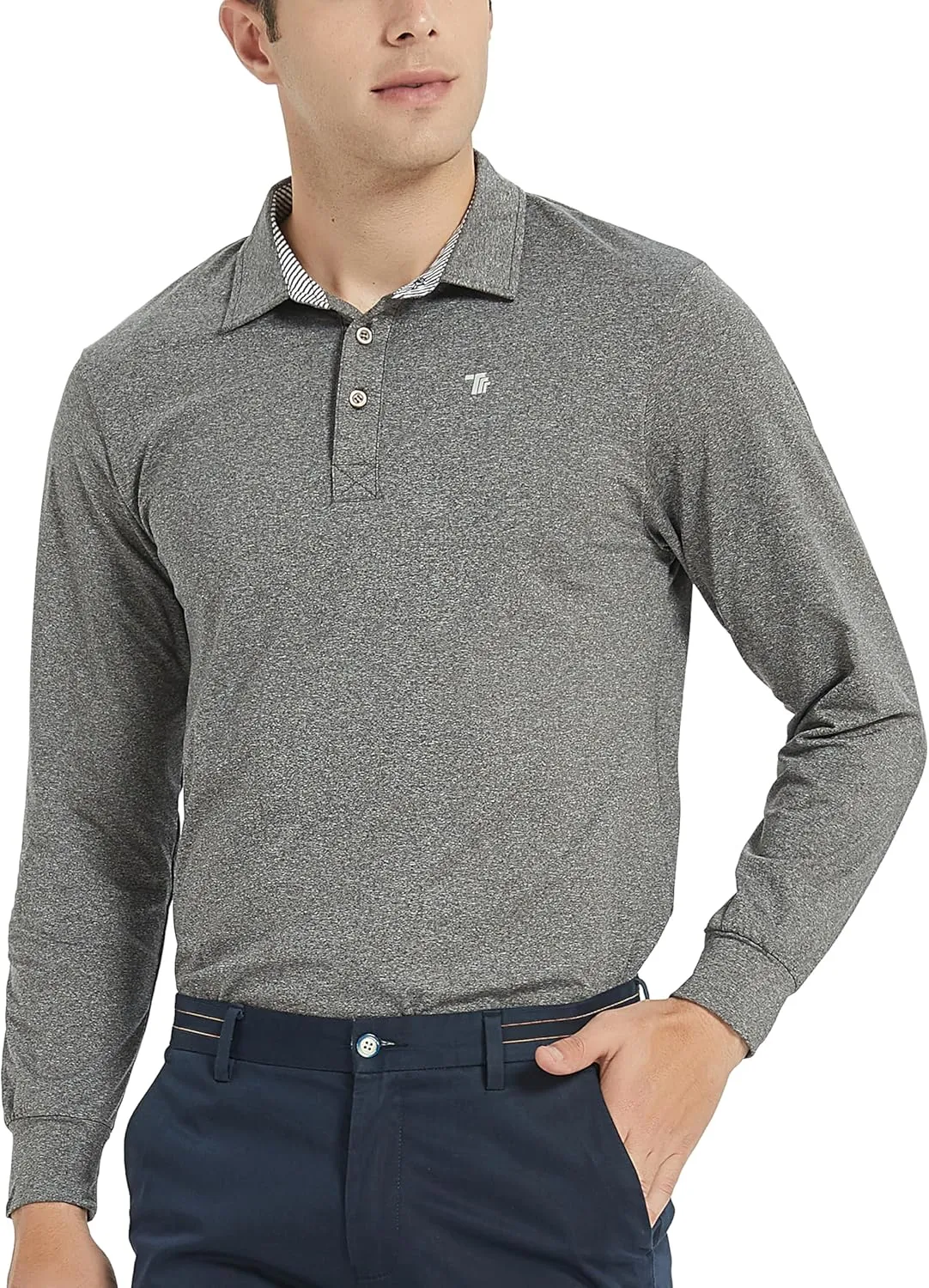MoFiz Men's Long Sleeve Shirts Quarter Zip Pullover Men's Polo Shirts Quick Dry