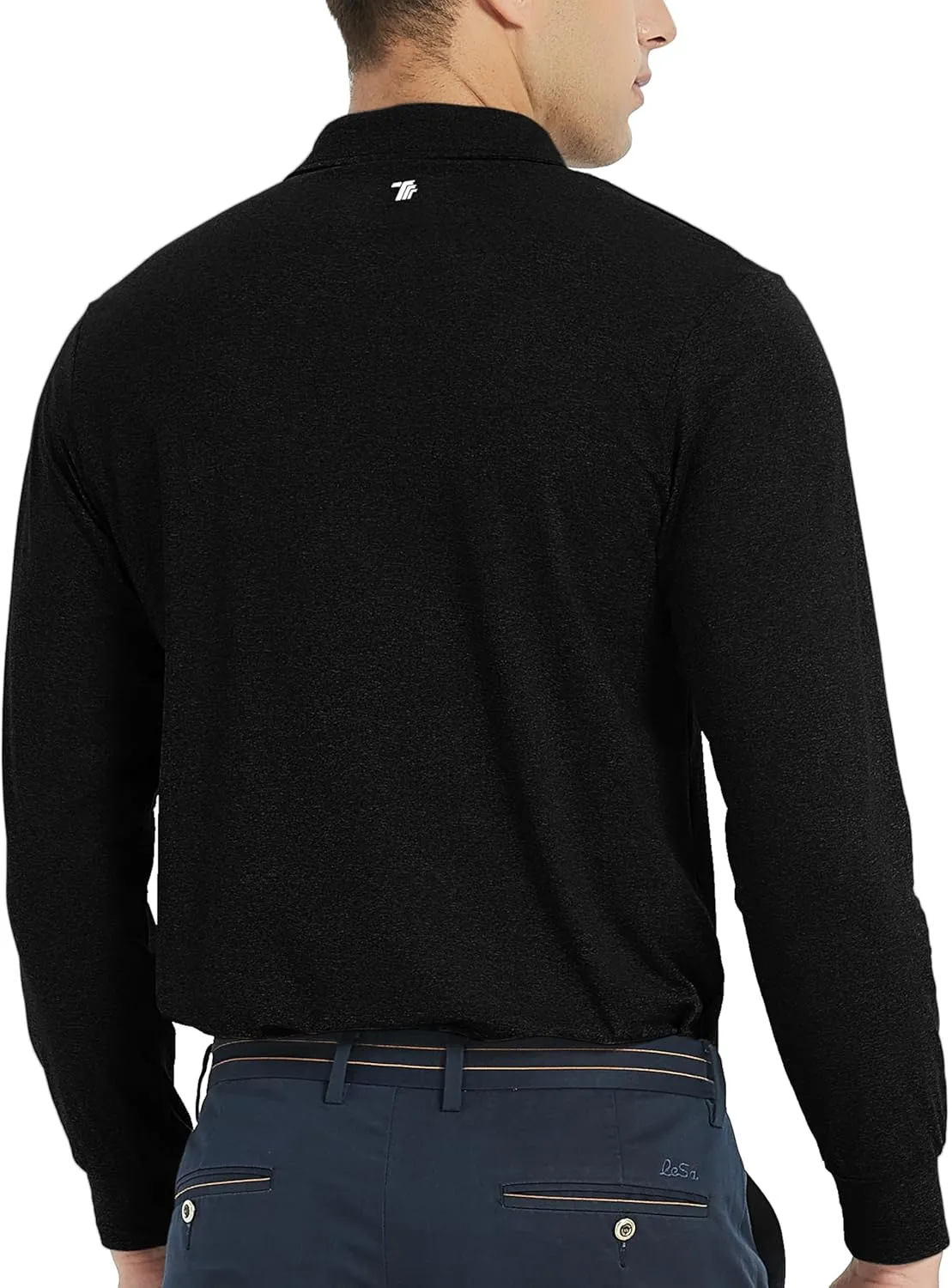 MoFiz Men's Long Sleeve Shirts Quarter Zip Pullover Men's Polo Shirts Quick Dry