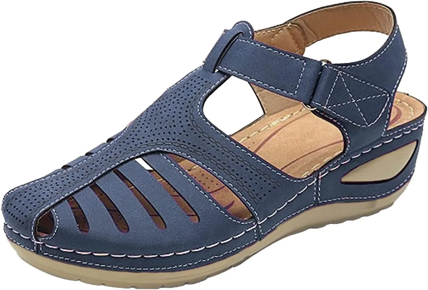 Mother's Day Deals Orthopedic Running Shoes for Women Womens Orthotic Sandals with Arch Support Brown Leather Soft High Heel Sandals for Women Comfortable Orthopedic Womens Shoes Low Heels for Women
