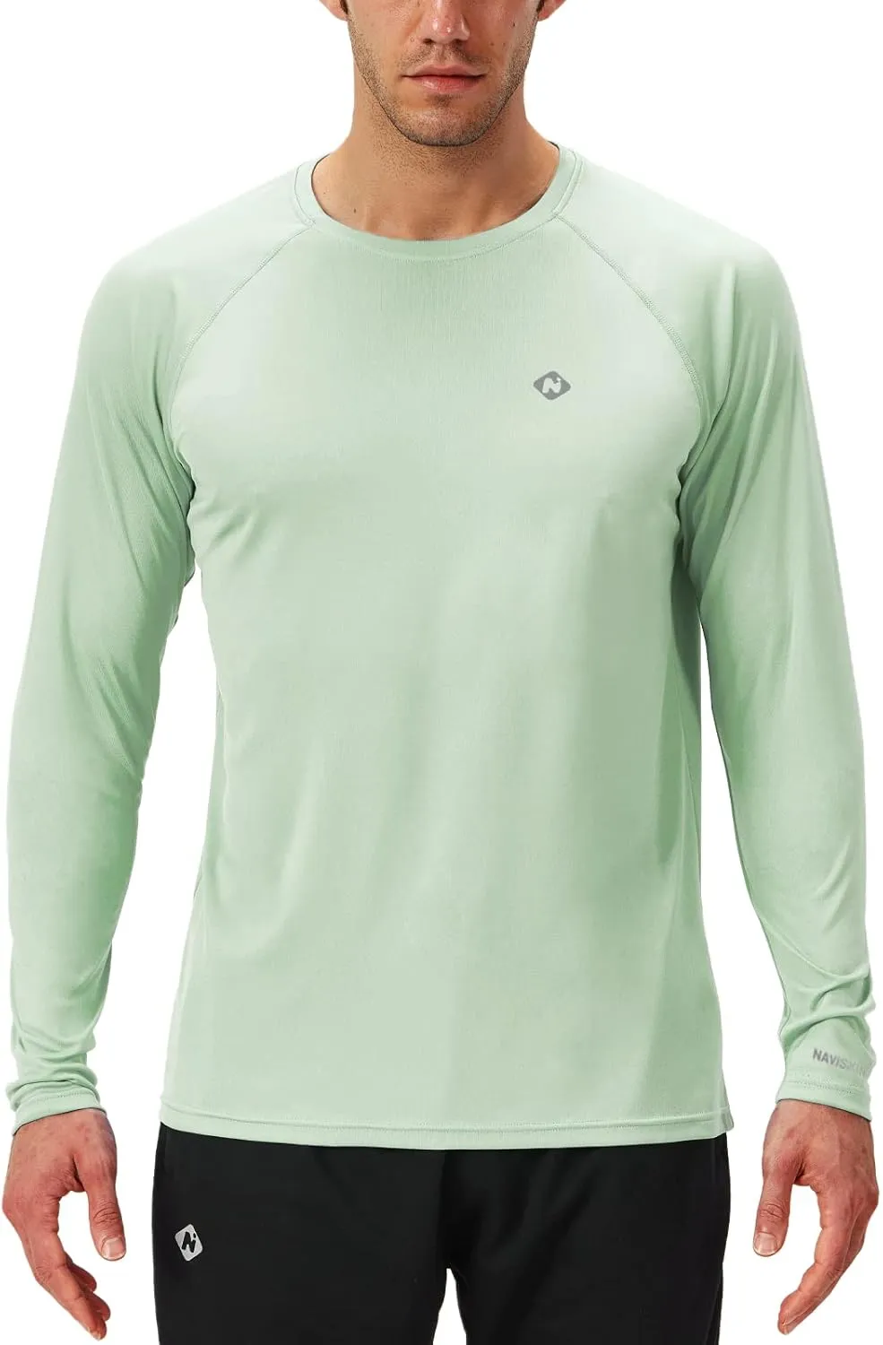 NAVISKIN Men's Rash Guard Shirts Swim Shirts UPF 50  UV Sun Protection Long Sleeve Shirts Lightweight Quick Dry