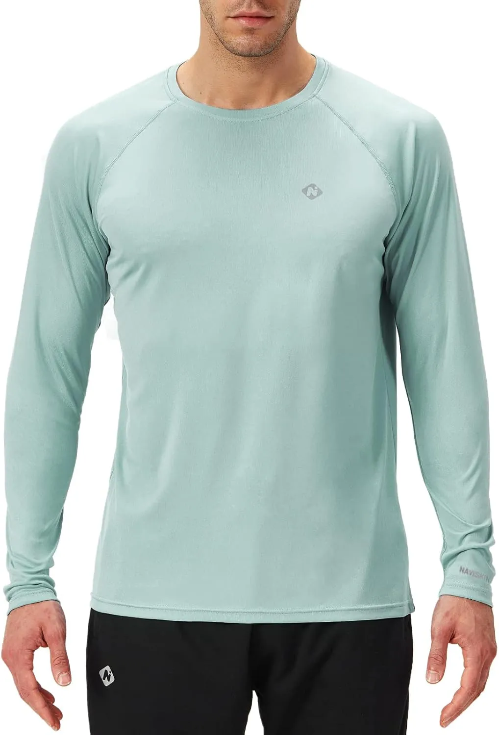 NAVISKIN Men's Rash Guard Shirts Swim Shirts UPF 50  UV Sun Protection Long Sleeve Shirts Lightweight Quick Dry