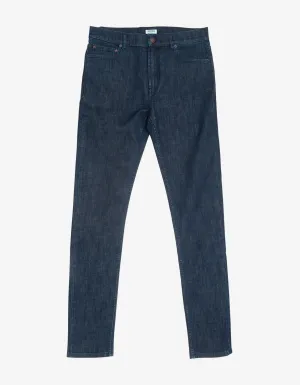 Navy Blue Mermaids Embroidery Skinny Jeans