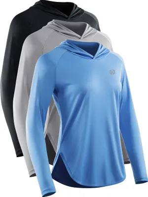 NELEUS Women's Sun Protection Running Shirts Workout Athletic Shirts with Hoods