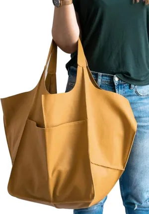 New Ladies Leather Satchel Tote Bag | Work Tote Bag Shoulder Bag Wallet Soft Messenger Bag Oversized Bag