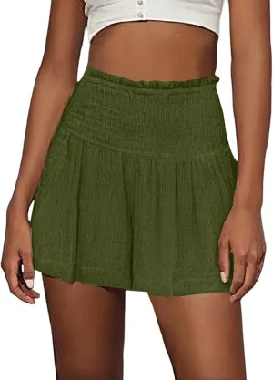 New Women's High Waisted Pleated Casual Shorts Running Shorts Women