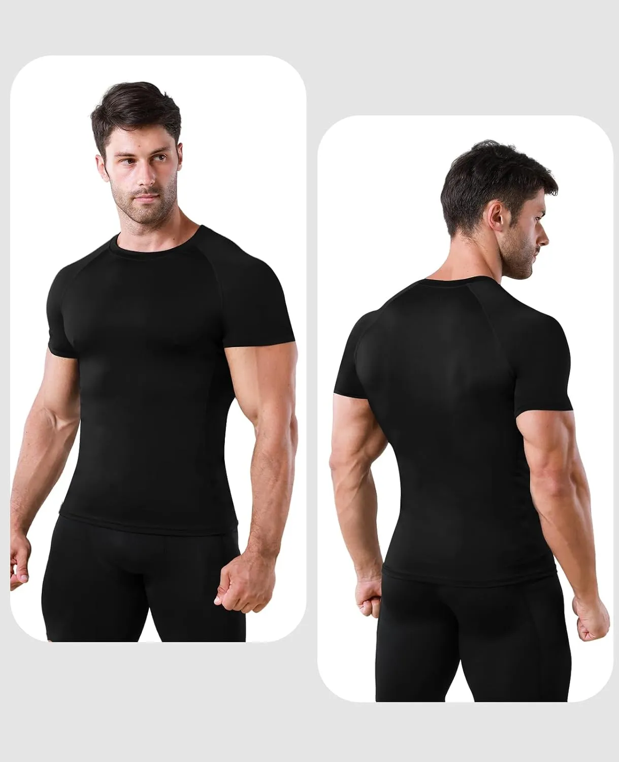 Niksa Men's Compression Shirts, Compression Shirts for Men Short Sleeve Athletic, Quick Dry Workout T Shirts Base Undershirt