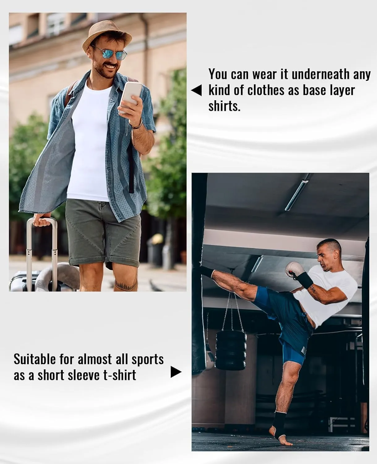 Niksa Men's Compression Shirts, Compression Shirts for Men Short Sleeve Athletic, Quick Dry Workout T Shirts Base Undershirt