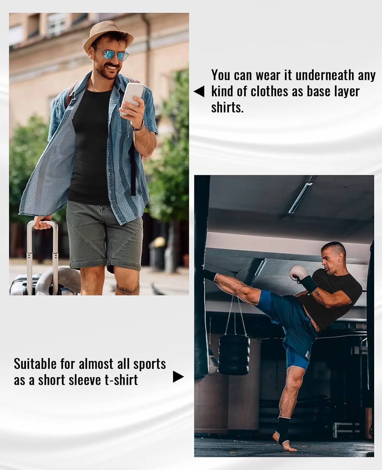 Niksa Men's Compression Shirts, Compression Shirts for Men Short Sleeve Athletic, Quick Dry Workout T Shirts Base Undershirt