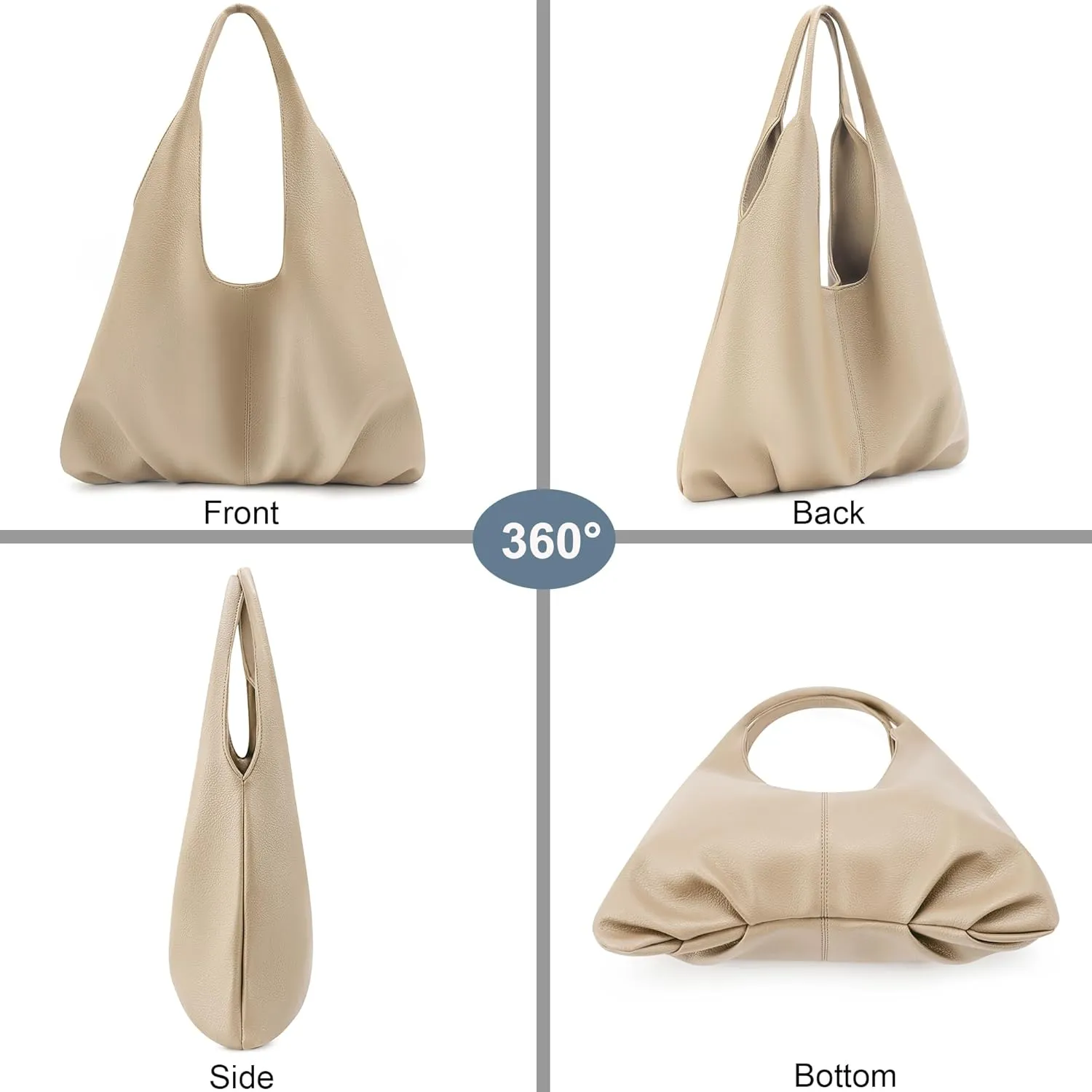NIUEIMEE ZHOU Hobo Handbags for Women Retro Vegan Leather Shoulder Bags Tote Clutch Purses