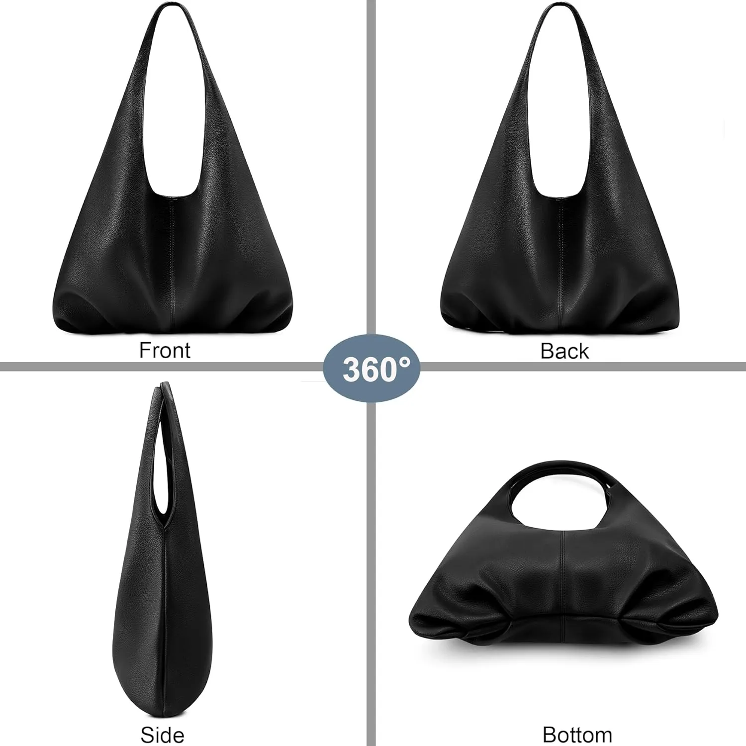 NIUEIMEE ZHOU Hobo Handbags for Women Retro Vegan Leather Shoulder Bags Tote Clutch Purses