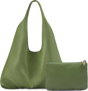 NIUEIMEE ZHOU Slouchy Hobo Bags for Women Retro Vegan Leather Shoulder Handbags with Coin Purse