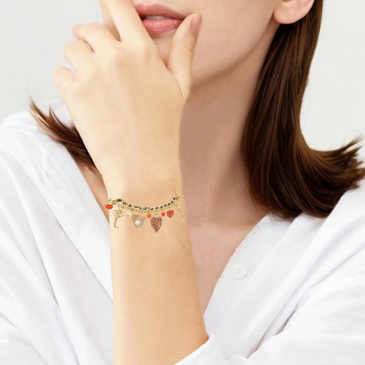 Ocean Charm Beaded Bracelet Small Fish Sea Turtle Octopus Dolphin Shell Starfish Tropical Marine Life Charm for Women Beach Vacation Jewelry Bracelet