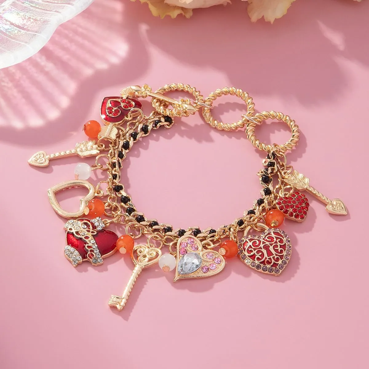 Ocean Charm Beaded Bracelet Small Fish Sea Turtle Octopus Dolphin Shell Starfish Tropical Marine Life Charm for Women Beach Vacation Jewelry Bracelet