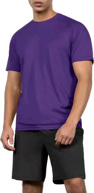 ODODOS Men's Quick Dry Short Sleeve Shirts UPF 50  Sun Protection SPF Athletic Tops Workout T-Shirts