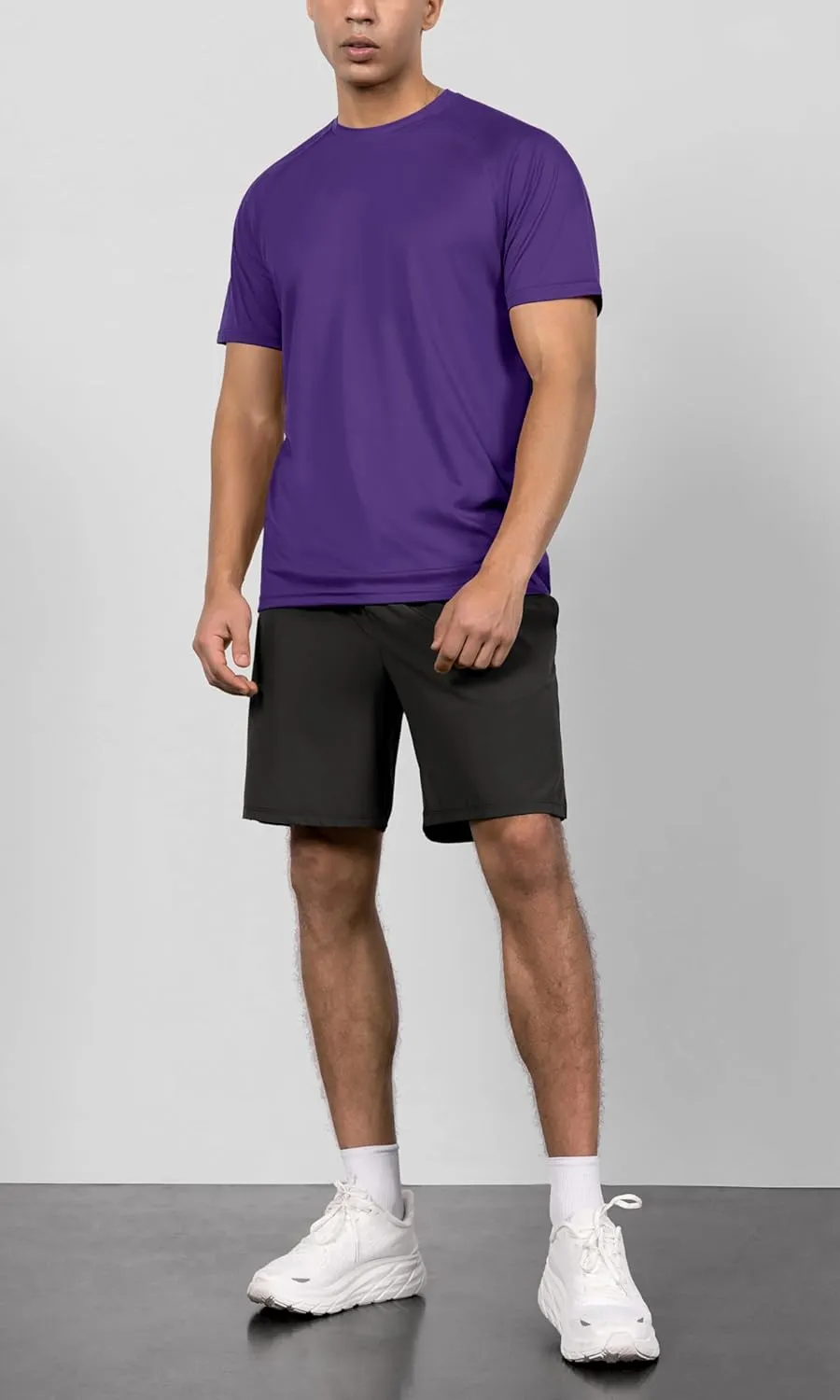 ODODOS Men's Quick Dry Short Sleeve Shirts UPF 50  Sun Protection SPF Athletic Tops Workout T-Shirts