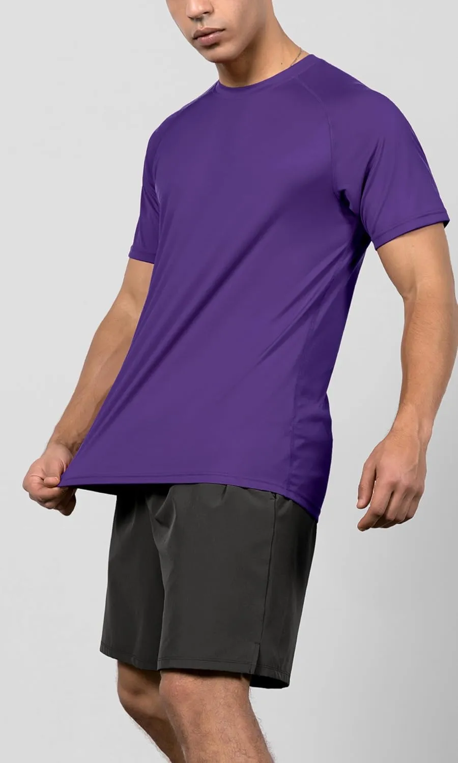 ODODOS Men's Quick Dry Short Sleeve Shirts UPF 50  Sun Protection SPF Athletic Tops Workout T-Shirts