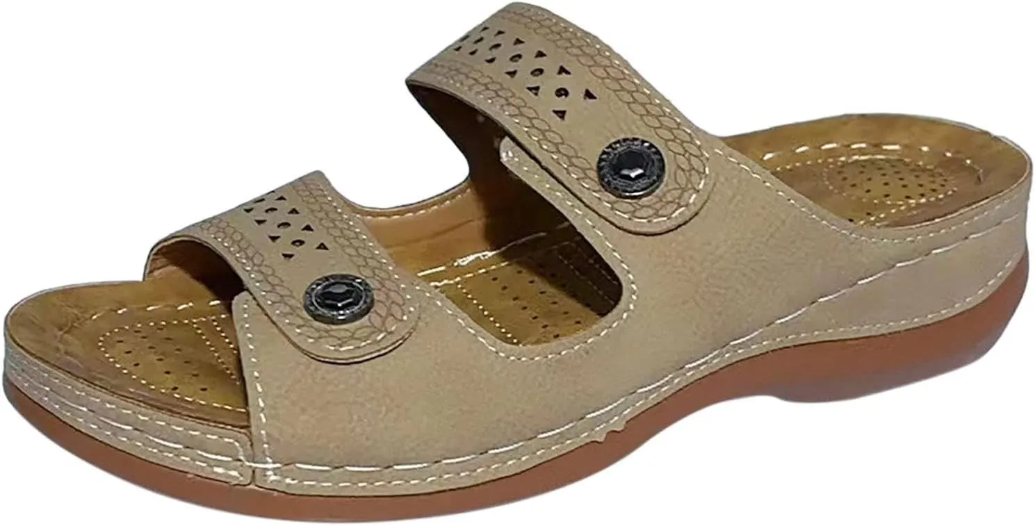 Orthopedic Dressy Womens Wedge Sandals Summer Women Ladies Sandals Strap Flat Ankle Roman Casual Shoes Beach Sandals for Woman Ladies Black Sandals Orthopedic Sneakers for Women Sandals Women Black
