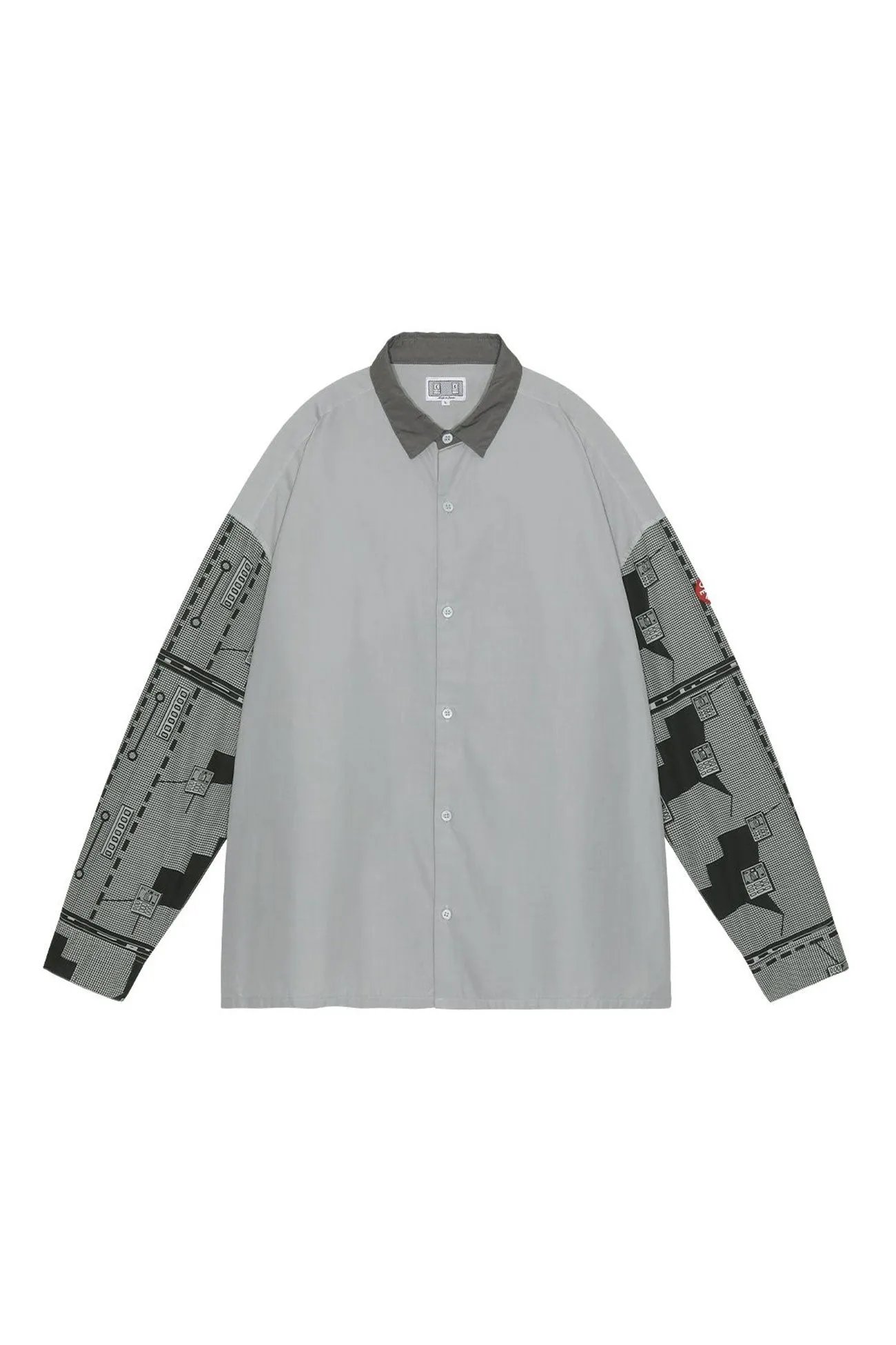 OVERDYE GRID SLEEVE BIG SHIRT