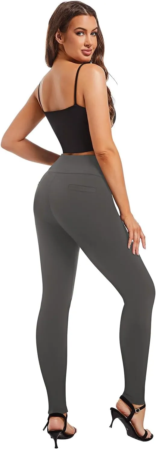 Pants for Women, Comfort Stretch Skinny Slim Dress Pants, Skinny High Waist Pull on Pants with Pockets