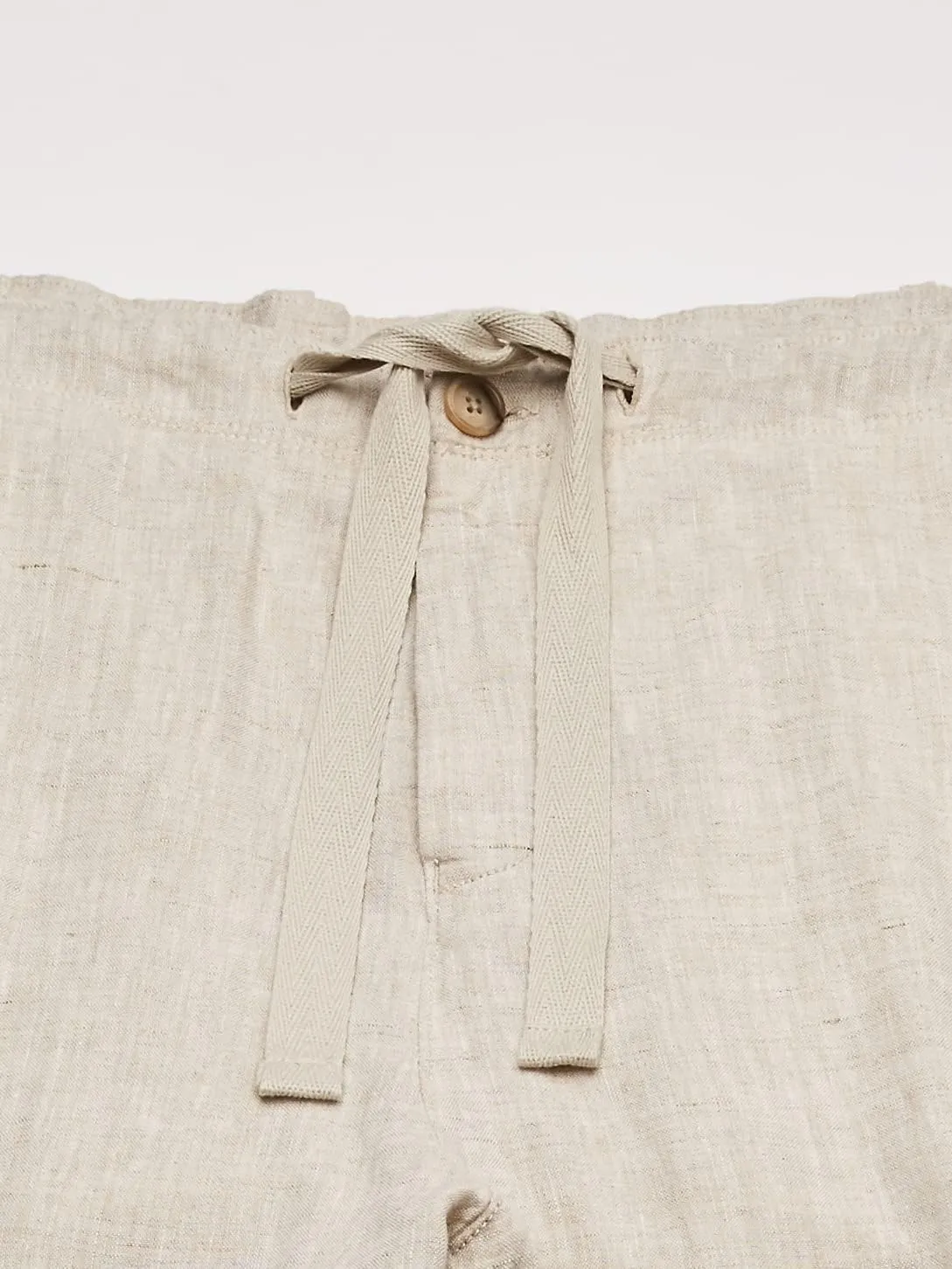 Perry Ellis Men's 100% Linen Drawstring Pants, Lightweight Breathable Fabric, Flat Front, Quarter Top Pockets, Regular Fit