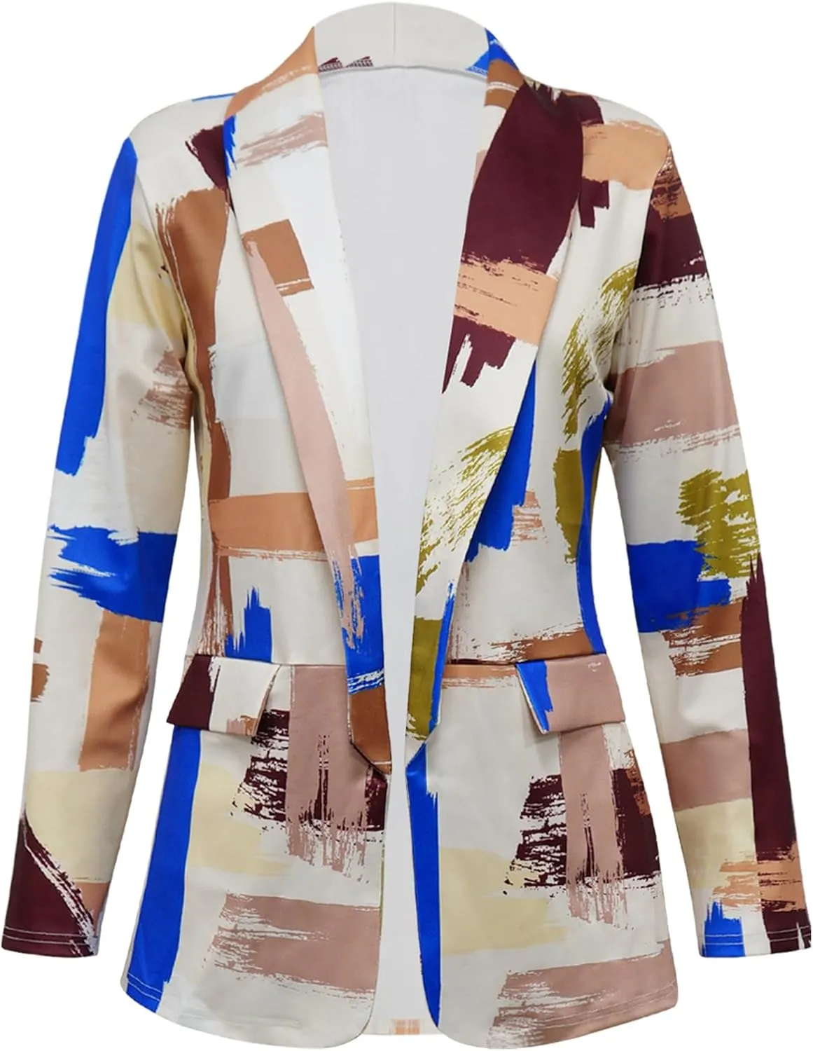 Plus Size Blazers for Curvy Women Sexy Trendy Colorful Oversize Graphic Open Front Jackets
