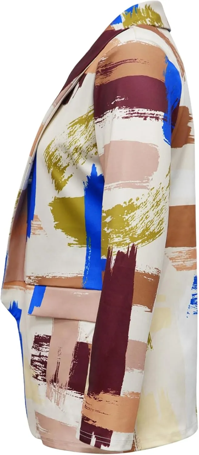 Plus Size Blazers for Curvy Women Sexy Trendy Colorful Oversize Graphic Open Front Jackets