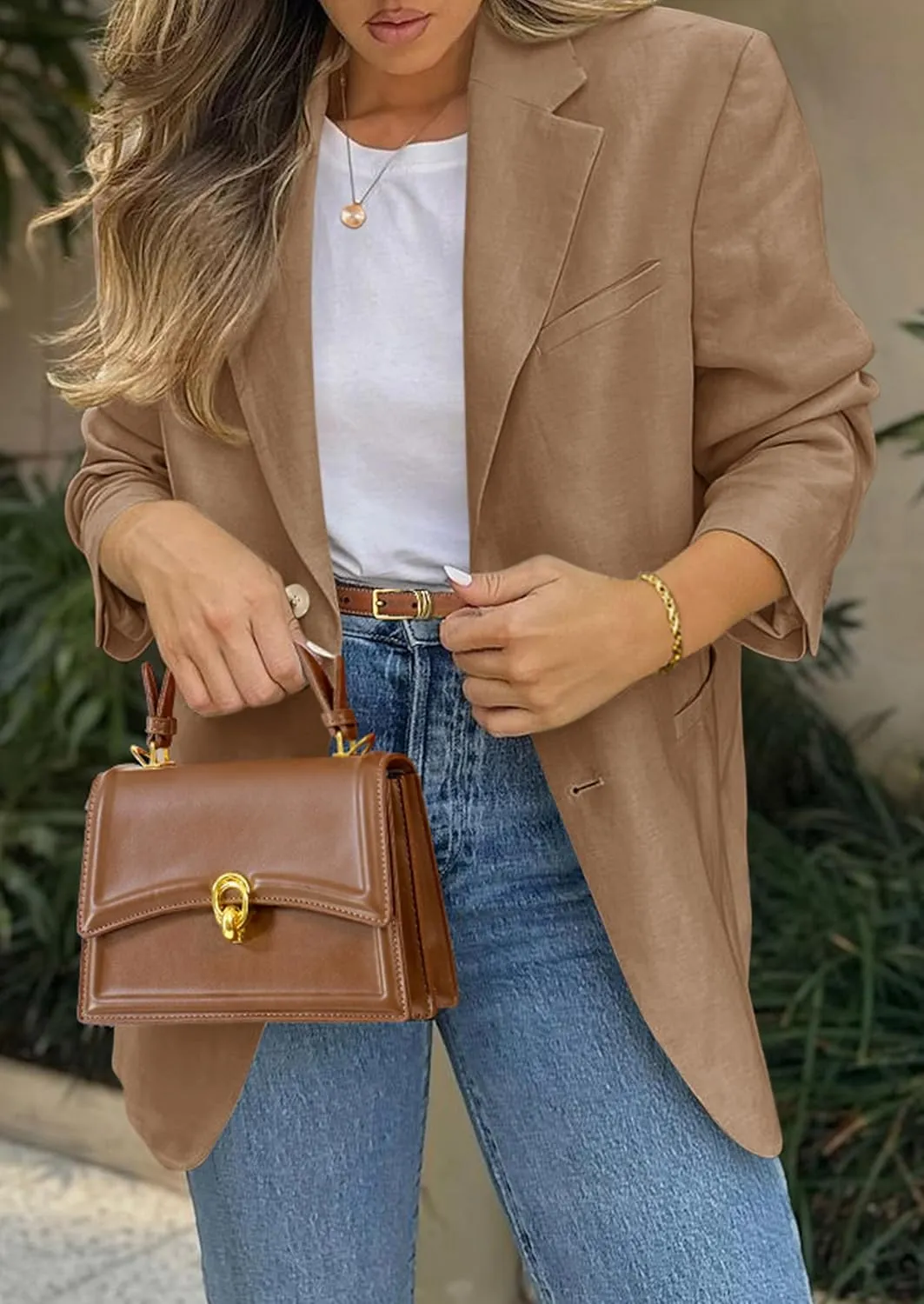 PRETTYGARDEN 2025 Blazers for Women Business Casual Long Sleeve Lapel Open Front Suit Jacket Work Blazer with Pockets