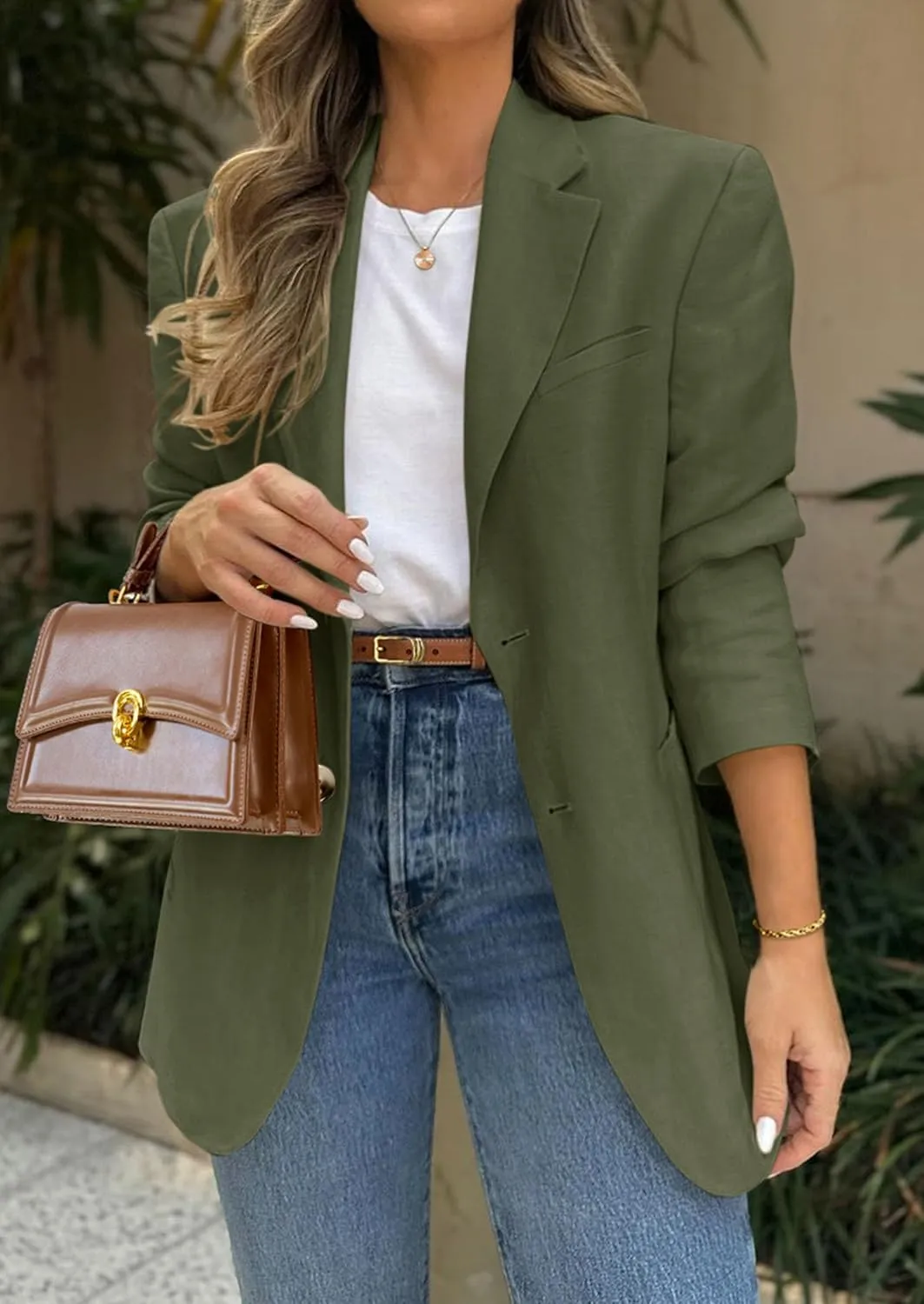 PRETTYGARDEN 2025 Blazers for Women Business Casual Long Sleeve Lapel Open Front Suit Jacket Work Blazer with Pockets