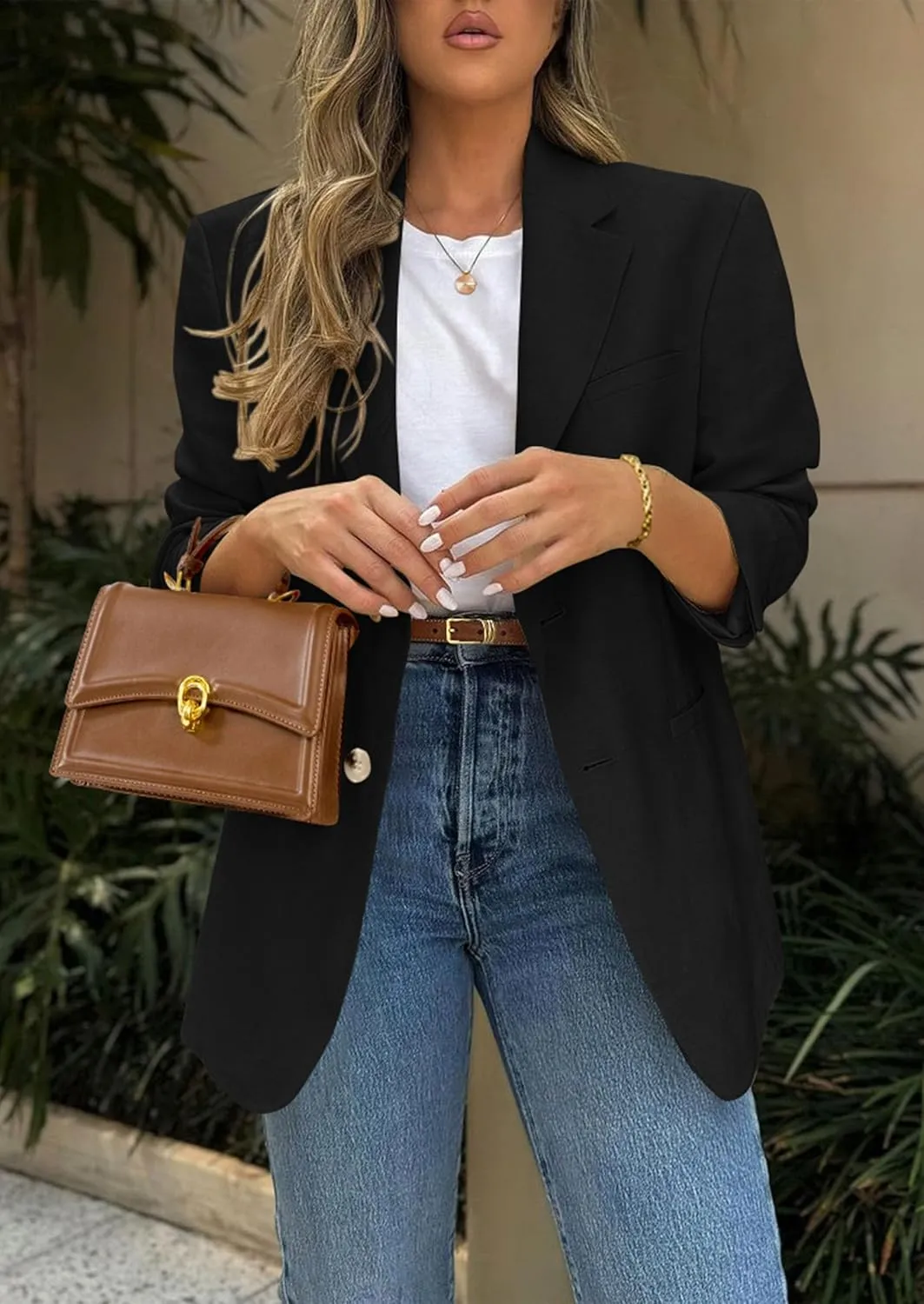 PRETTYGARDEN 2025 Blazers for Women Business Casual Long Sleeve Lapel Open Front Suit Jacket Work Blazer with Pockets
