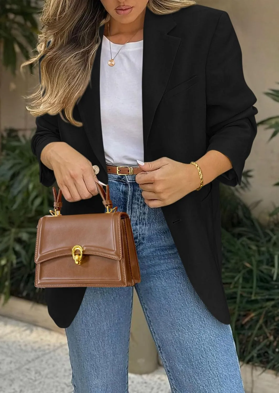 PRETTYGARDEN 2025 Blazers for Women Business Casual Long Sleeve Lapel Open Front Suit Jacket Work Blazer with Pockets