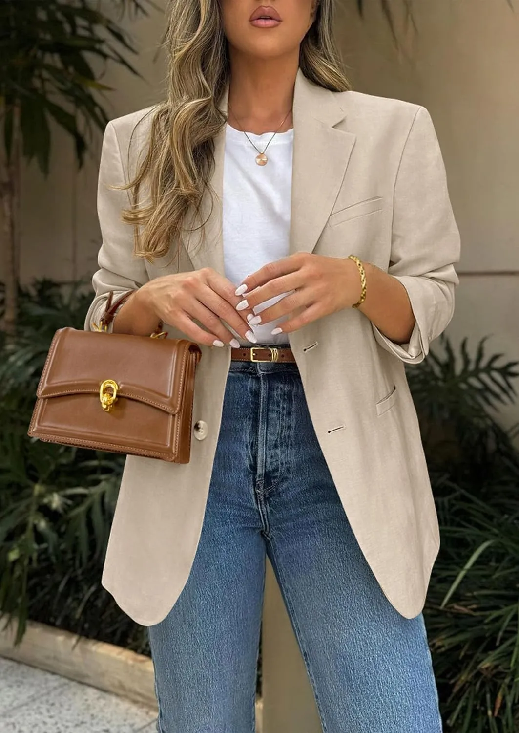 PRETTYGARDEN 2025 Blazers for Women Business Casual Long Sleeve Lapel Open Front Suit Jacket Work Blazer with Pockets