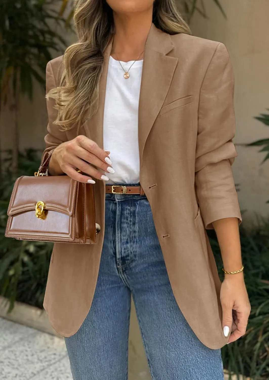 PRETTYGARDEN 2025 Blazers for Women Business Casual Long Sleeve Lapel Open Front Suit Jacket Work Blazer with Pockets