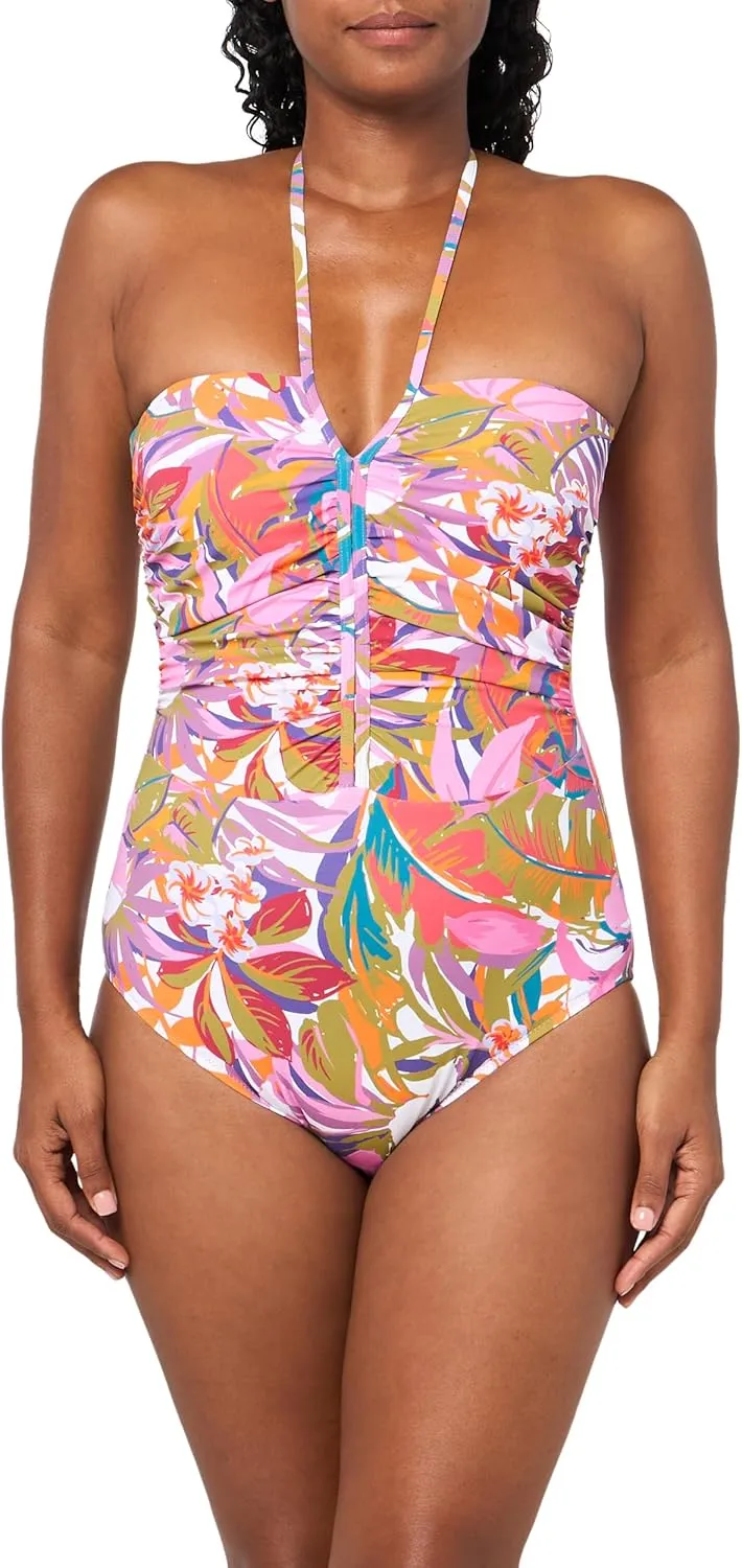 Profile by Gottex Women's Standard Tropikaia Tie Front One Piece