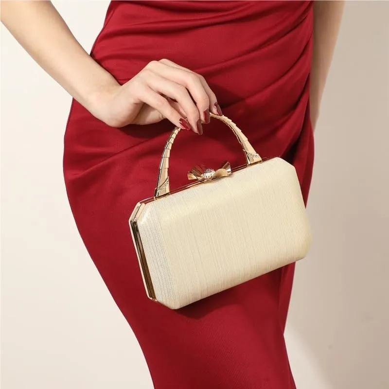 PU Leather Flower Buckle Evening Bag French Versatile Clutch Purses