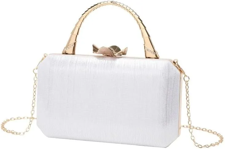 PU Leather Flower Buckle Evening Bag French Versatile Clutch Purses