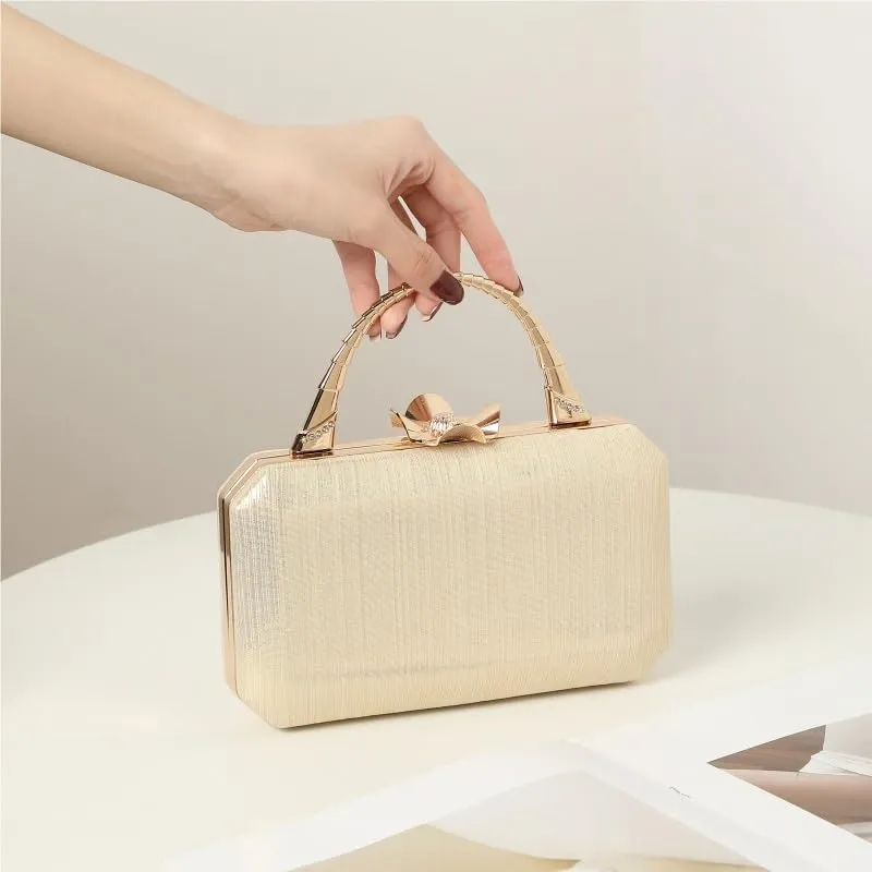PU Leather Flower Buckle Evening Bag French Versatile Clutch Purses