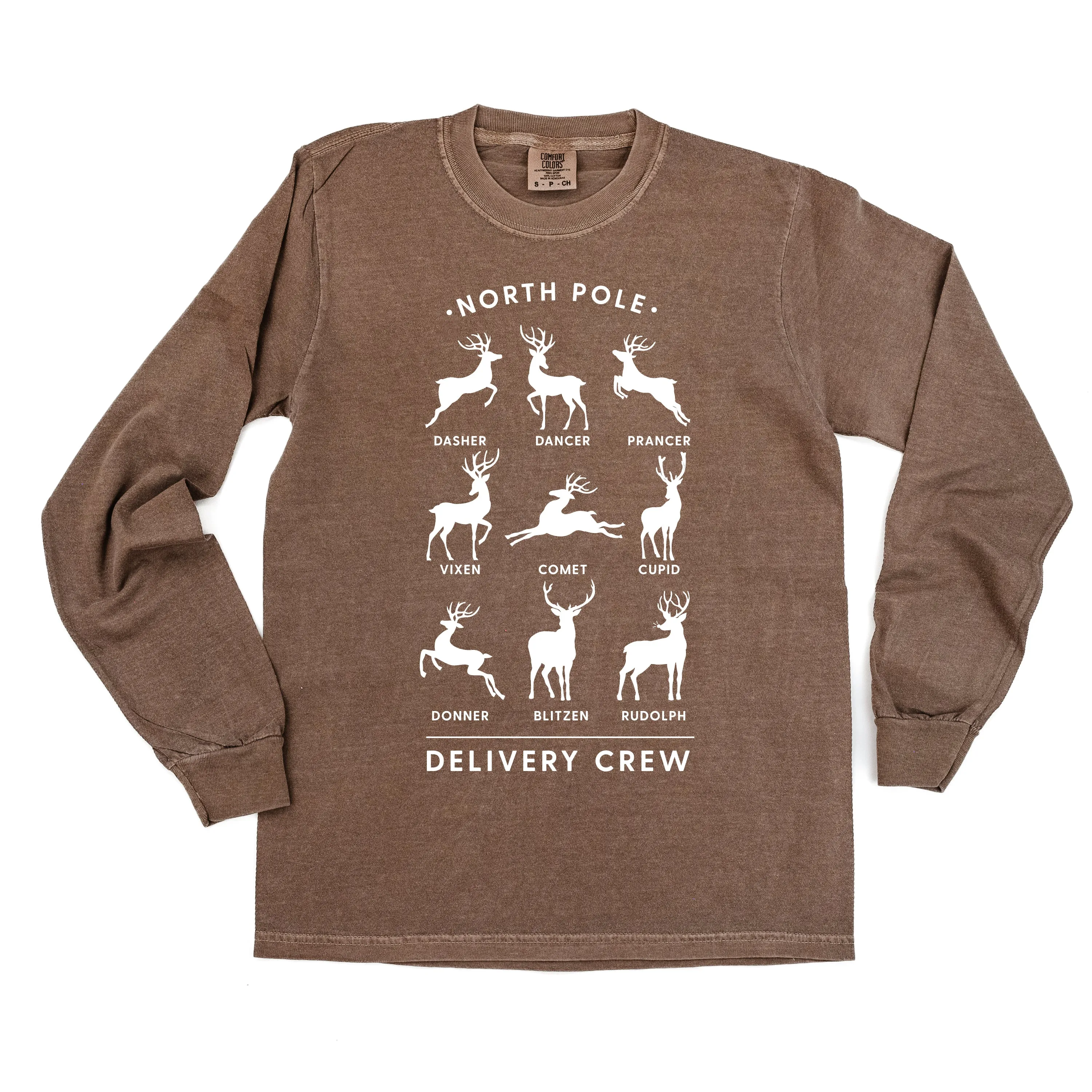 Reindeer - North Pole Delivery Crew - LONG SLEEVE Comfort Colors Tee