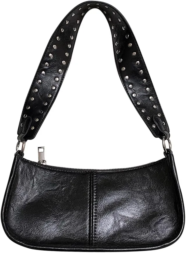 Retro Crossbody Bag Vintage Armpit Bag Y2k Purse for Women Trendy Leather Handbag Leather Top Handle Satchel