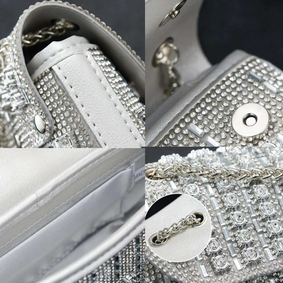 Rhinestone Clutch Purses for Women Cross Body Purse Chain Shoulder Bags Sparkly Evening Bags for Cocktail Prom Party Wedding