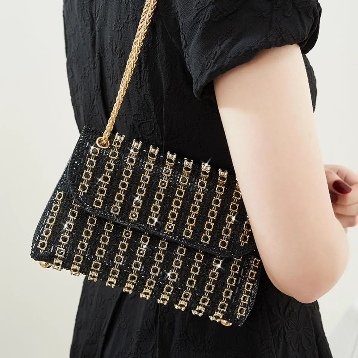 Rhinestone Clutch Purses for Women Cross Body Purse Chain Shoulder Bags Sparkly Evening Bags for Cocktail Prom Party Wedding