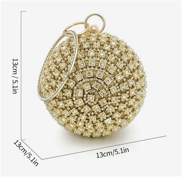 Rhinestone Round Evening Bag French Versatile Clutch Purses