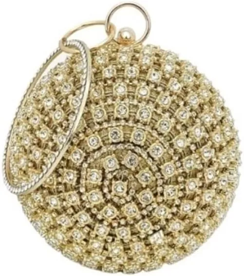 Rhinestone Round Evening Bag French Versatile Clutch Purses