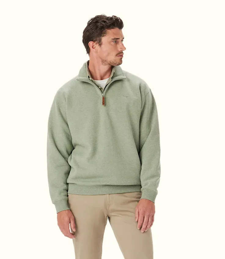 R.M.Willams Mulyungarie 1/4 Zip Sweatshirt Green Marle