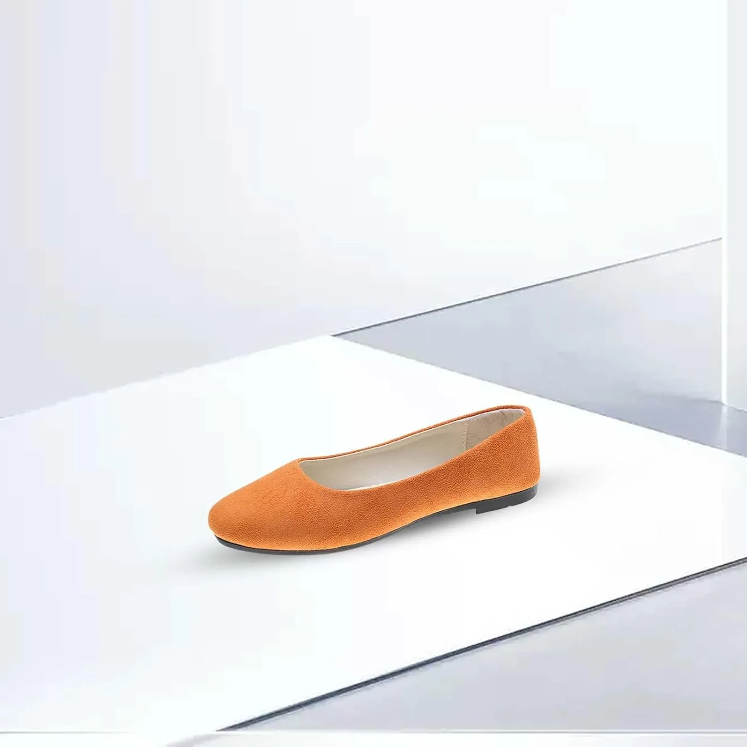 Round Toe Ballet Flats for Women Dressy Casual Comfortable Plus Size Wide Walking Shoes for Work Outdoor Office