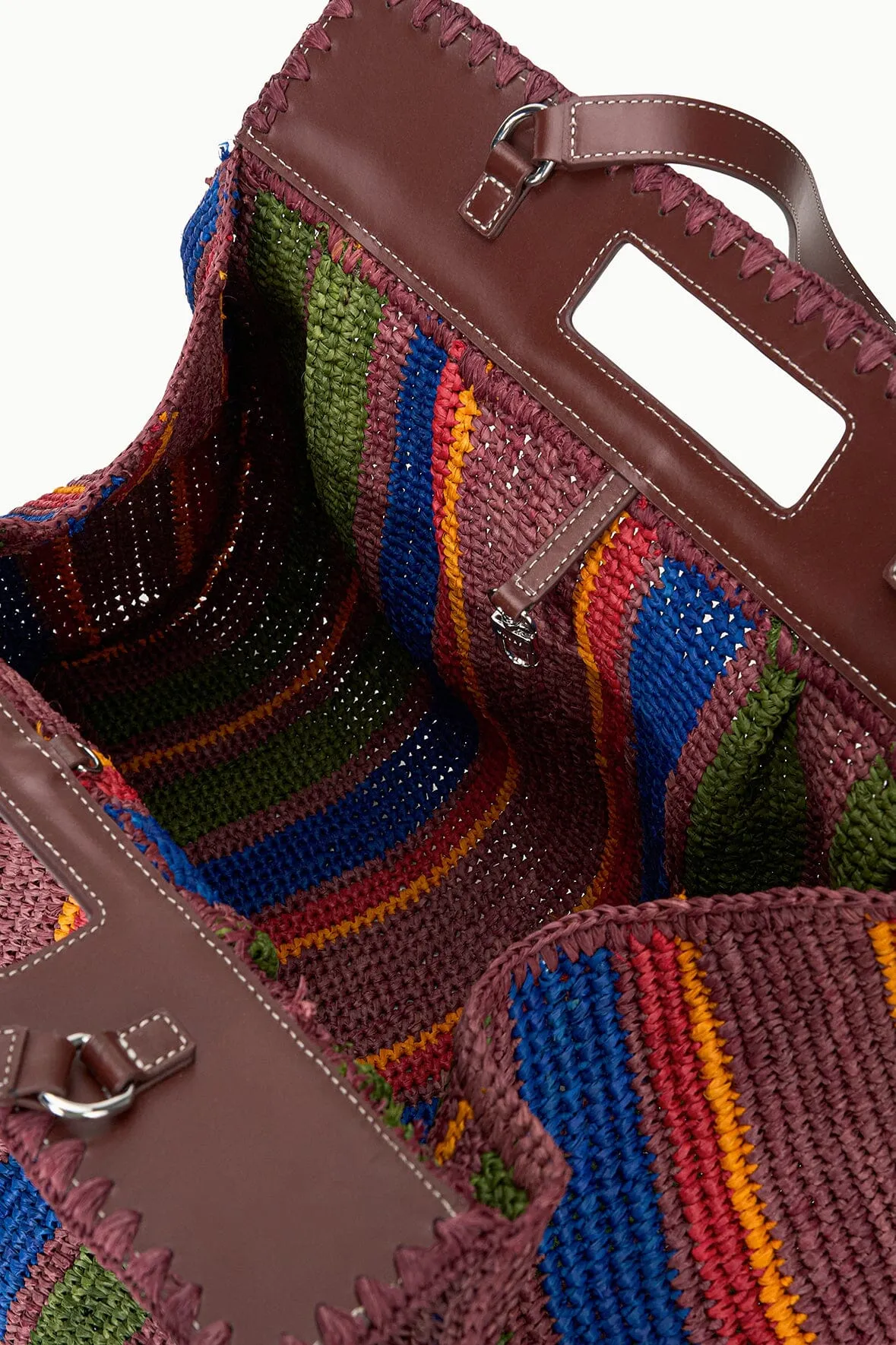 RUE TOTE BAG | JUNGLE STRIPE RAFFIA